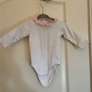 Jacadi Light Pink Long-Sleeved Bodysuit with Floral Collar